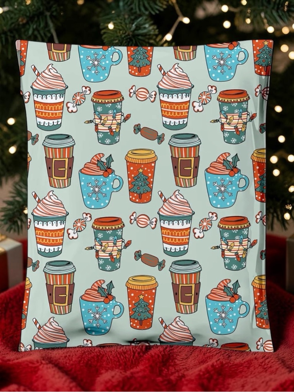 Christmas Coffees Designer Winter Poly Mailers 10”x13” - 15ct